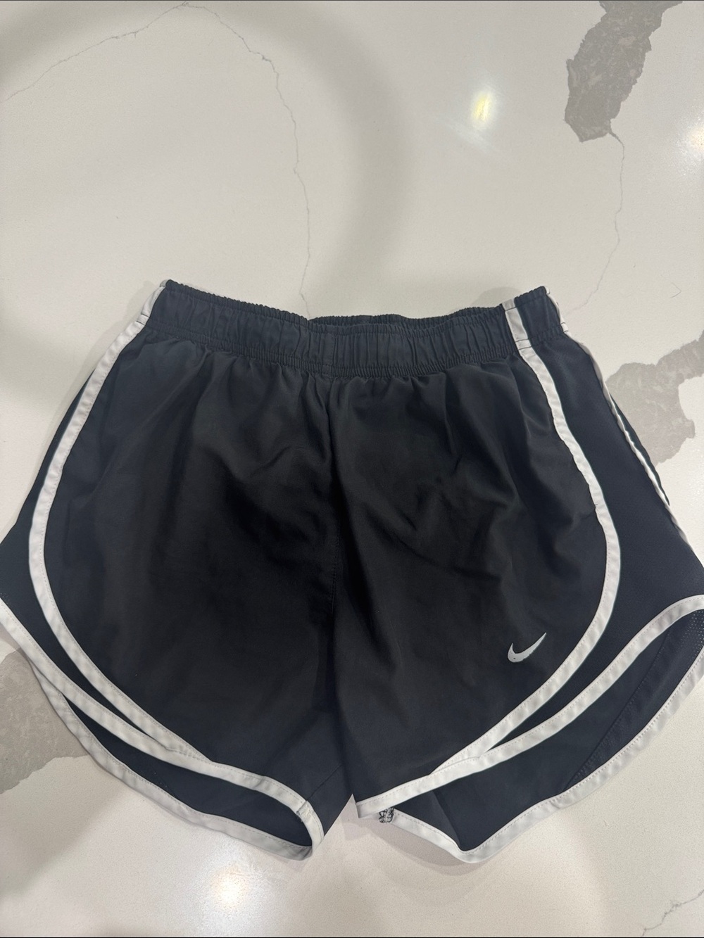 Nike Black Women's Athletic Shorts with White Piping